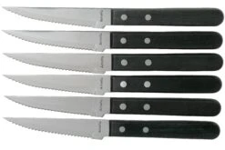 Amefa Pizza 7000 Couteaux à Steak Noir, 6 Pièces