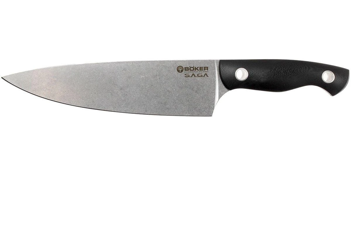 Böker 130267, Saga Couteau De Chef, Stonewash Finish 1 Böker 130267, Saga Couteau De Chef, Stonewash Finish