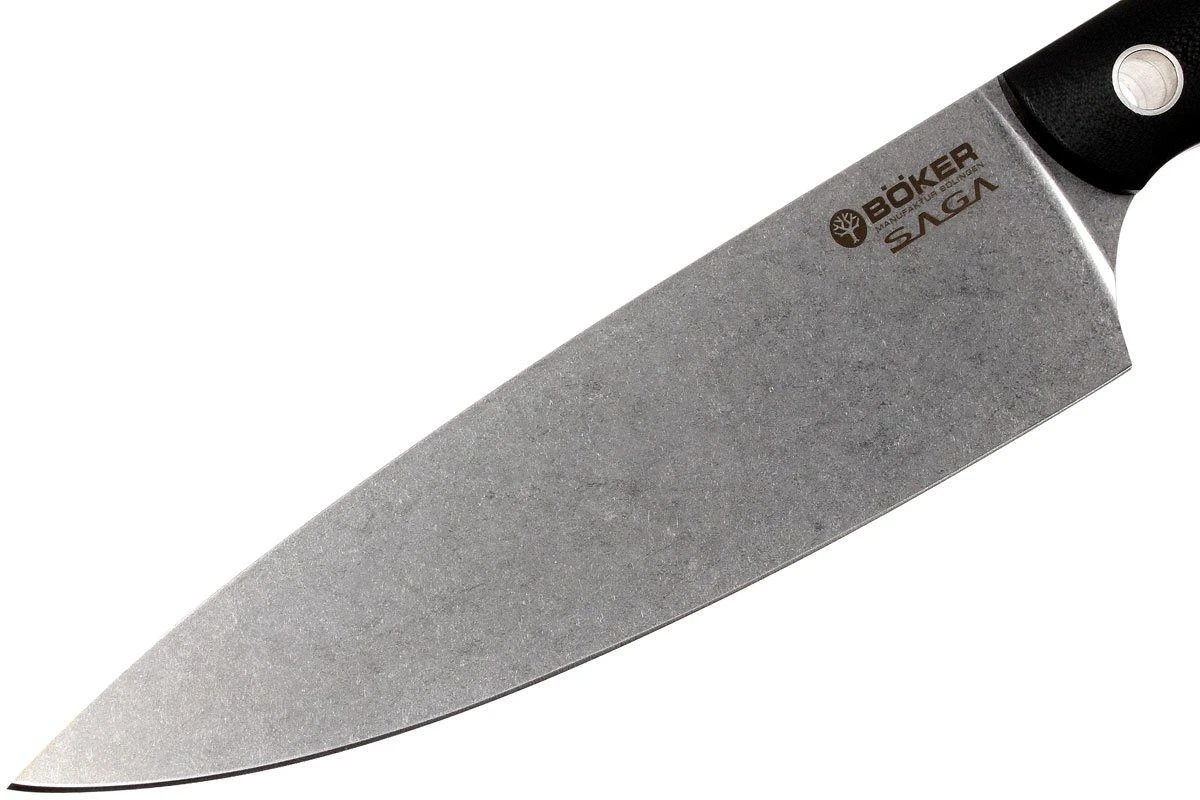 Böker 130267, Saga Couteau De Chef, Stonewash Finish 3 Böker 130267, Saga Couteau De Chef, Stonewash Finish – Image 3