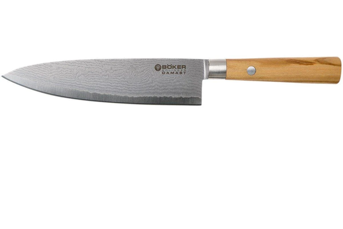 Böker Damast Olive 15.5 Cm Petit Couteau De Chef, 130439DAM 1 Böker Damast Olive 15.5 Cm Petit Couteau De Chef, 130439DAM