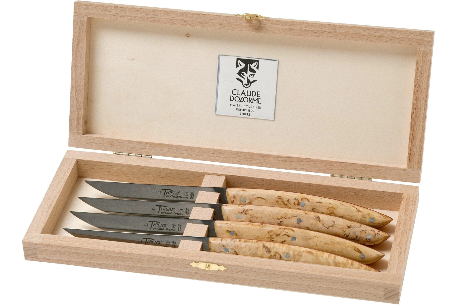 Claude Dozorme Le Thiers Coffret De Couteaux à Steak, 4 Pièces, Bouleau Rouge 6 Claude Dozorme Le Thiers Coffret De Couteaux à Steak, 4 Pièces, Bouleau Rouge – Image 6