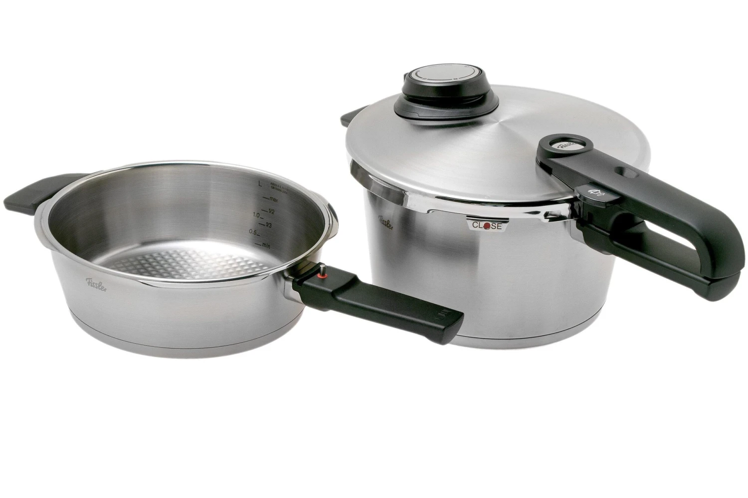 Fissler Vitavit Premium 622-412-11-070, Set Autocuiseur 3 Pièces Avec Panier Vapeur, 4,5 L 1 Fissler Vitavit Premium 622-412-11-070, Set Autocuiseur 3 Pièces Avec Panier Vapeur, 4,5 L