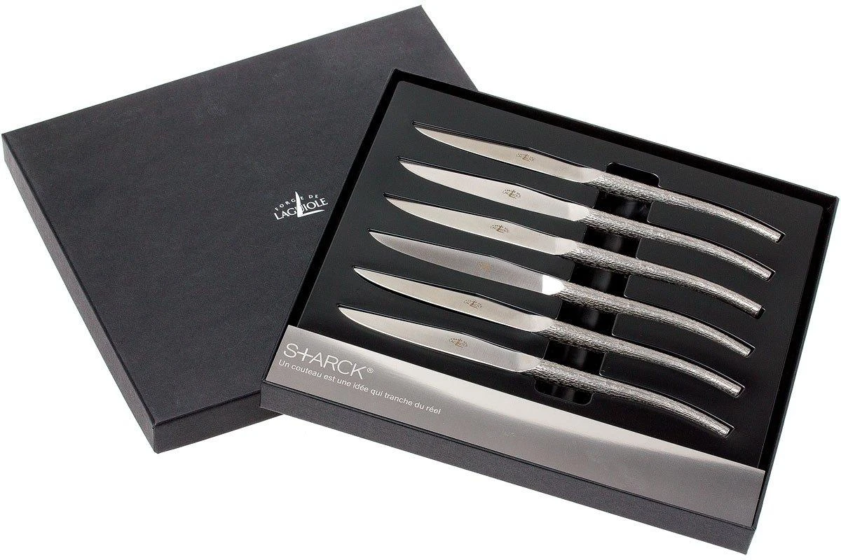 Forge De Laguiole, T6 LOG Philippe Starck Set De Couteaux à Steak 1 Forge De Laguiole, T6 LOG Philippe Starck Set De Couteaux à Steak