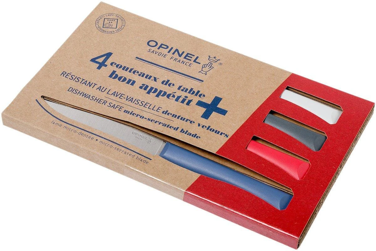 Opinel Bon Appetit+ Set De 4 Couteaux De Table, Primo, Lame Micro-dentée 2 Opinel Bon Appetit+ Set De 4 Couteaux De Table, Primo, Lame Micro-dentée – Image 2