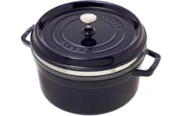 Staub Cocotte 26cm, 5,2L, Bleue Avec Panier Vapeur