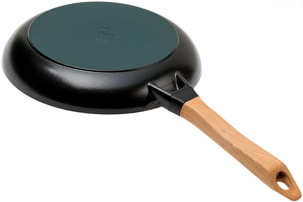 Staub Poêle à Frire Avec Manche En Bois 28cm, Noir 2 Staub Poêle à Frire Avec Manche En Bois 28cm, Noir – Image 2