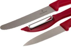 Victorinox SwissClassic Couteaux à Légumes Rouge, Ensemble De 3, 6.7111.31 -Victokai Boutique VT6 7111 31 03 victorinox vt6 7111 31 03