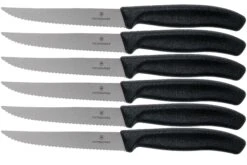 Victorinox SwissClassic 6.7233.6, Set De 6 Couteaux à Steak, Noir