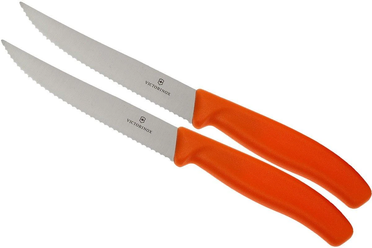 Victorinox SwissClassic Couteaux à Steak/pizza Orange Set De 2 6.7936.12L9B 1 Victorinox SwissClassic Couteaux à Steak/pizza Orange Set De 2 6.7936.12L9B