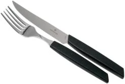 Victorinox Swiss Modern 6.9093.12W.12, Ménagère 12 Pièces Avec Couteau à Steak, Noir